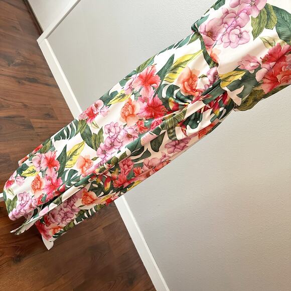 Boston Proper Tropical Oasis Print Racerback Maxi Dress Women's Size Medium - Picture 5 of 11